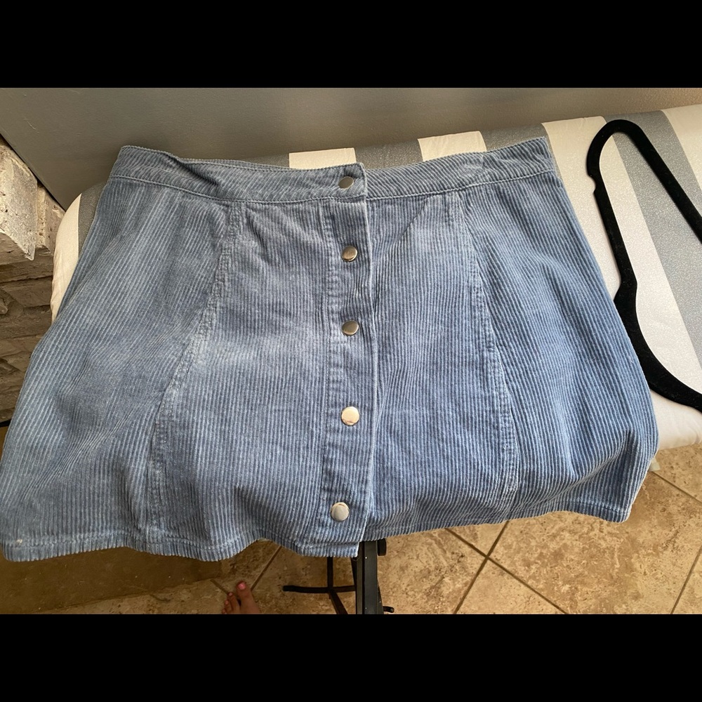 Corduroy blue skirt